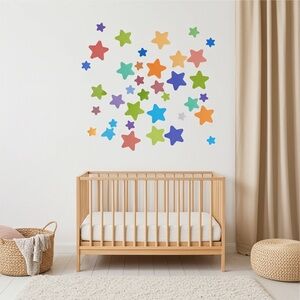 96 Vibrant Star Wall Decals for Kids' Room
